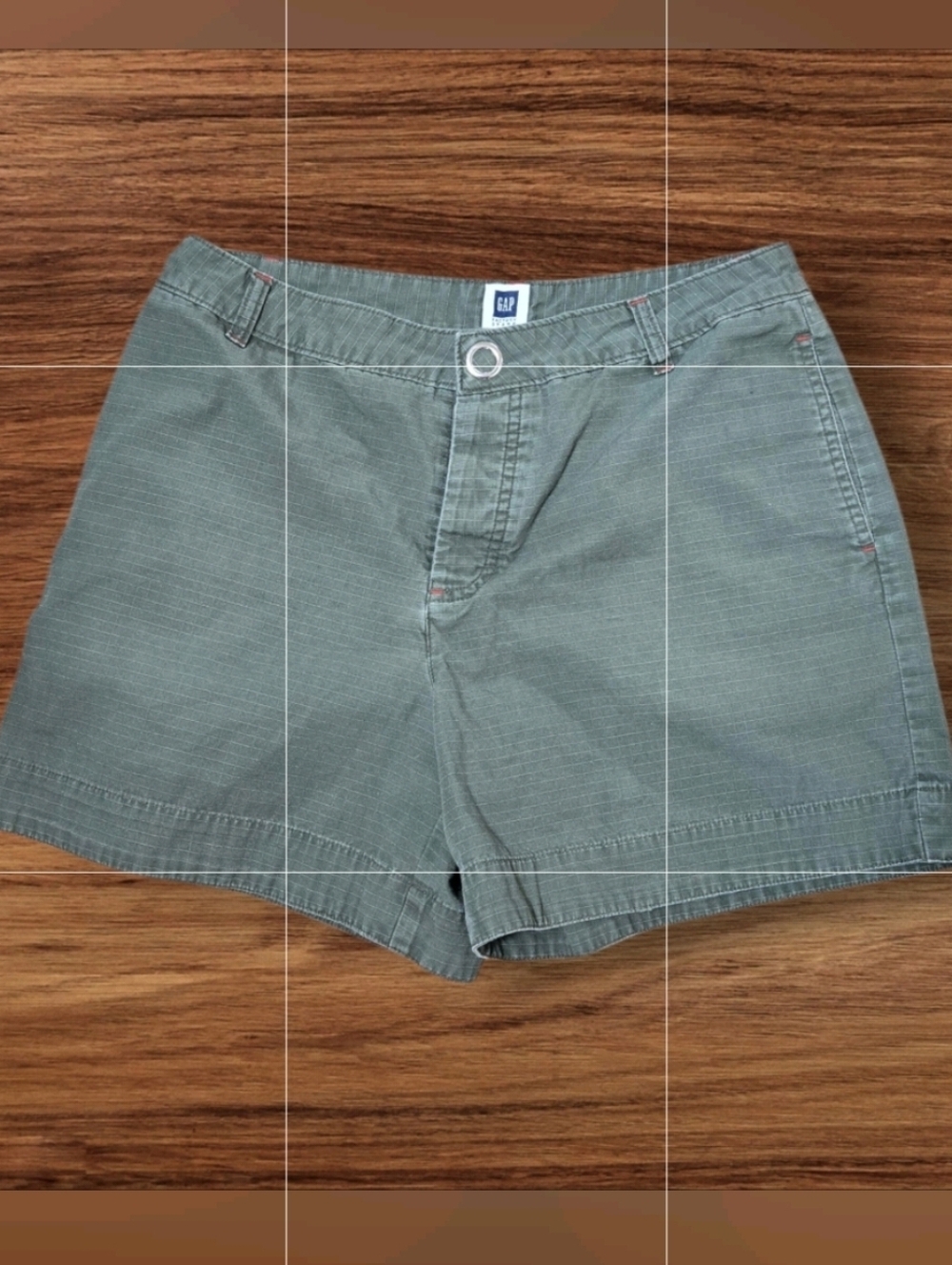 GAP Olive Green Flat Front Gorpcore Cotton Shorts